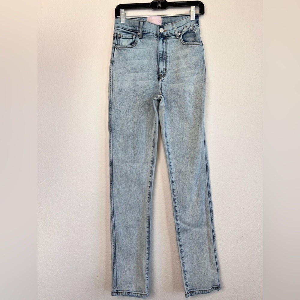 Revice High Rise Acid Wash Lightly Distressed Slim Skinny Jeans Size 28